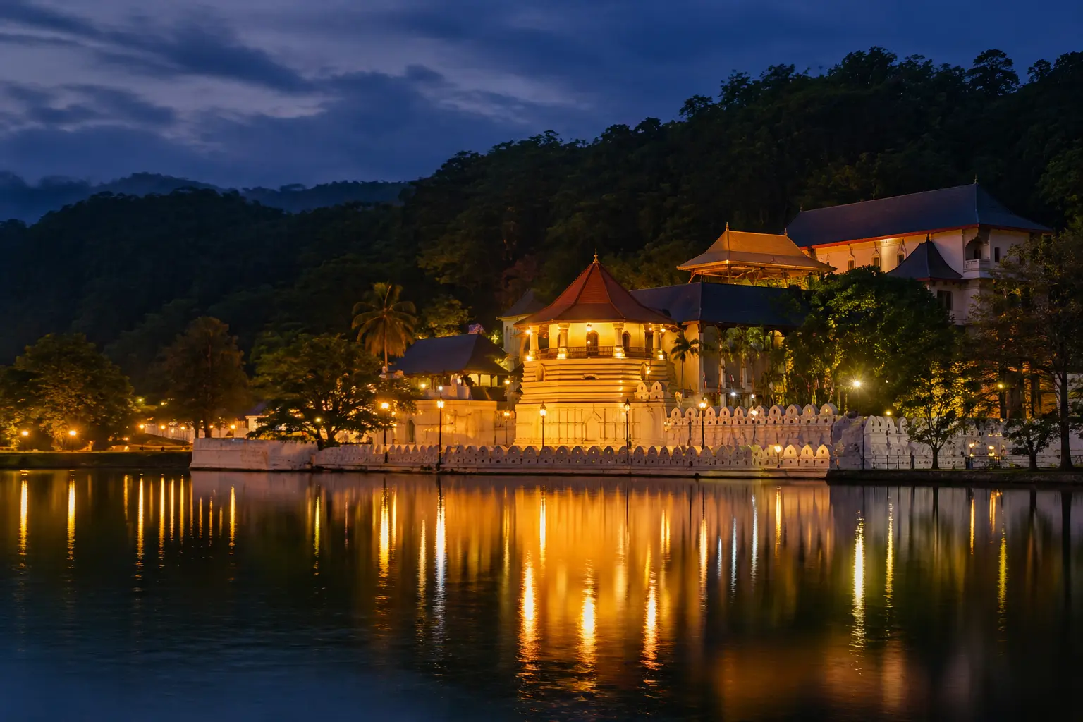 Kandy Lake inspired Sri Lankan scenery